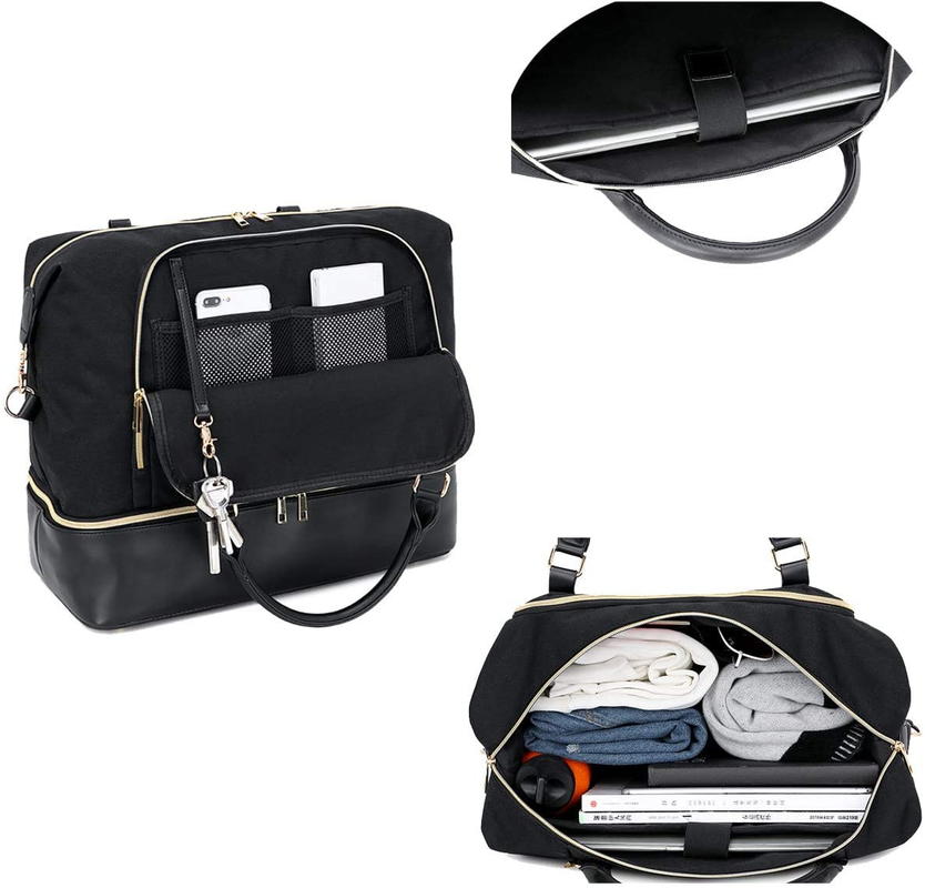Duffel δέρματος των ανδρών γυναικών τσάντα ταξιδιού με το μανίκι 17.3x14.5x8.3 καροτσακιών»