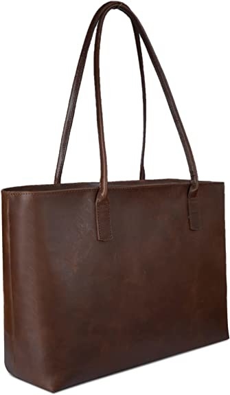 Εκλεκτής ποιότητας τσάντα Tote lap-top δέρματος υπολογιστών χαρτοφυλάκων, τσάντα ώμων γραφείων εργασίας 16x21