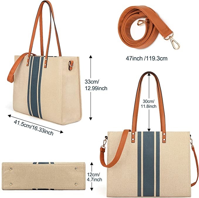 Τσάντα Tote lap-top εργασίας καμβά για το περιστασιακό ταξίδι 16.33x4.7x12.99 γυναικών