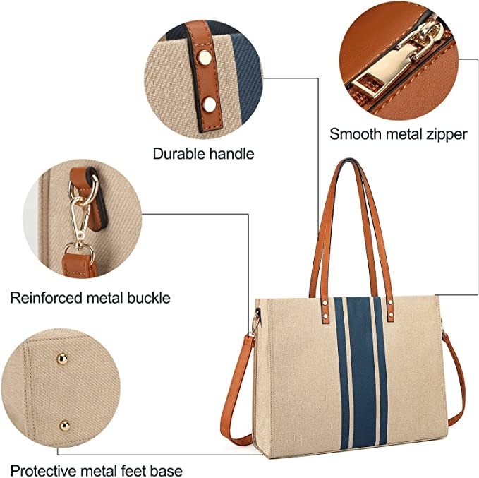 Τσάντα Tote lap-top εργασίας καμβά για το περιστασιακό ταξίδι 16.33x4.7x12.99 γυναικών