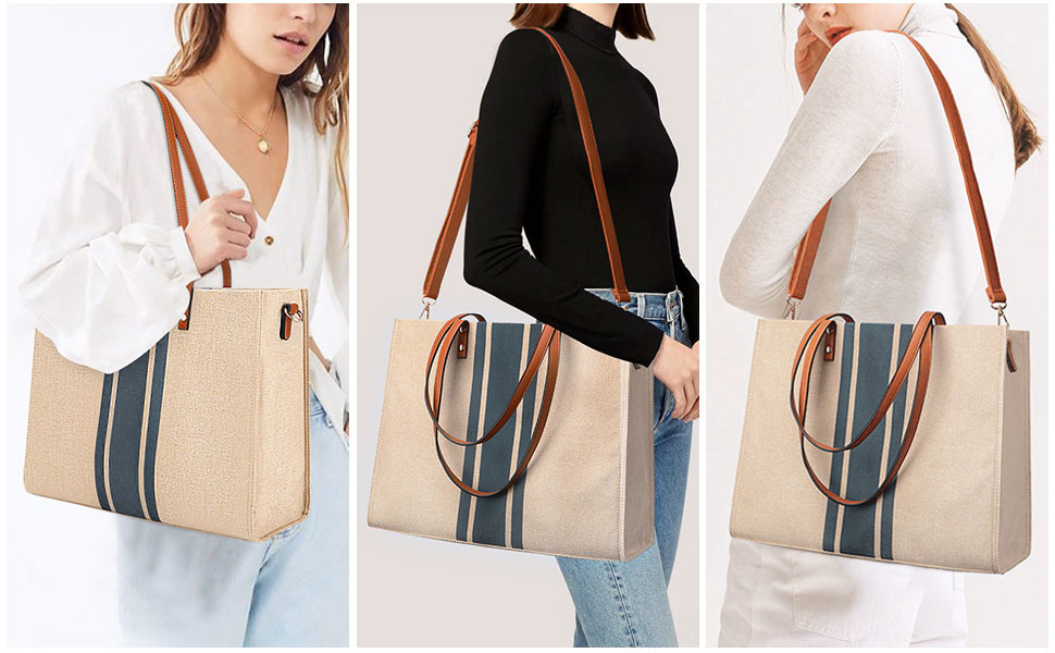 Τσάντα Tote lap-top εργασίας καμβά για το περιστασιακό ταξίδι 16.33x4.7x12.99 γυναικών