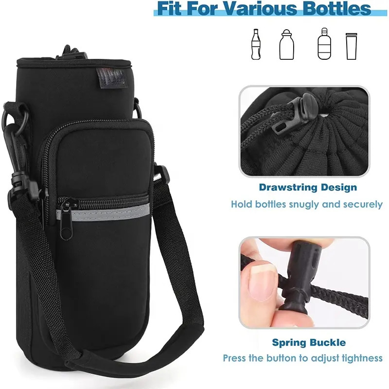 3.3 X 10.6 ίντσες Αδιάβροχο Neoprene Κρατητής μπουκαλιού νερού Ταξιδιωτικό μονωμένο φορητό θερμικό