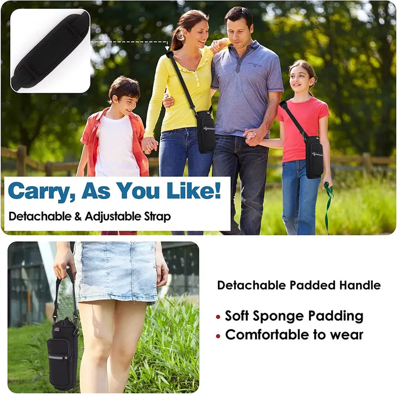 3.3 X 10.6 ίντσες Αδιάβροχο Neoprene Κρατητής μπουκαλιού νερού Ταξιδιωτικό μονωμένο φορητό θερμικό