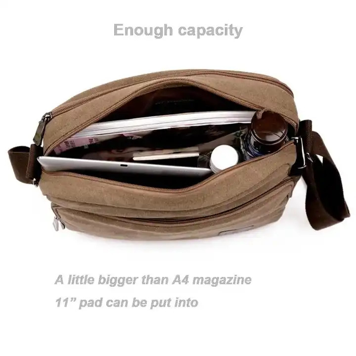 Μεταφορτώσιμο καμβά Offset εκτύπωση Crossbody Messenger τσάντα γυναικών 13,8 X 4 X 10,8 ίντσες