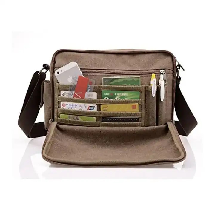 Μεταφορτώσιμο καμβά Offset εκτύπωση Crossbody Messenger τσάντα γυναικών 13,8 X 4 X 10,8 ίντσες