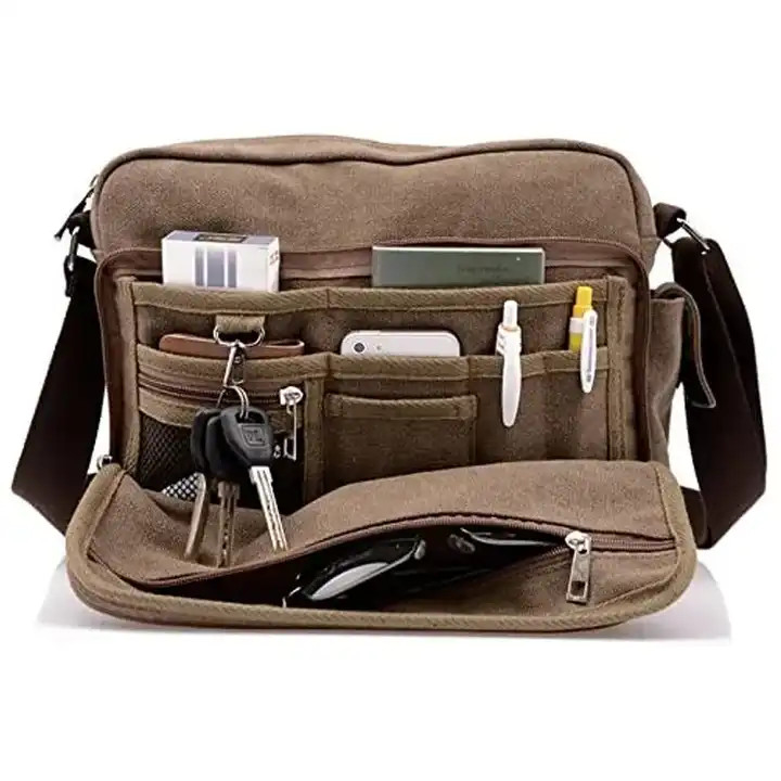 Μεταφορτώσιμο καμβά Offset εκτύπωση Crossbody Messenger τσάντα γυναικών 13,8 X 4 X 10,8 ίντσες