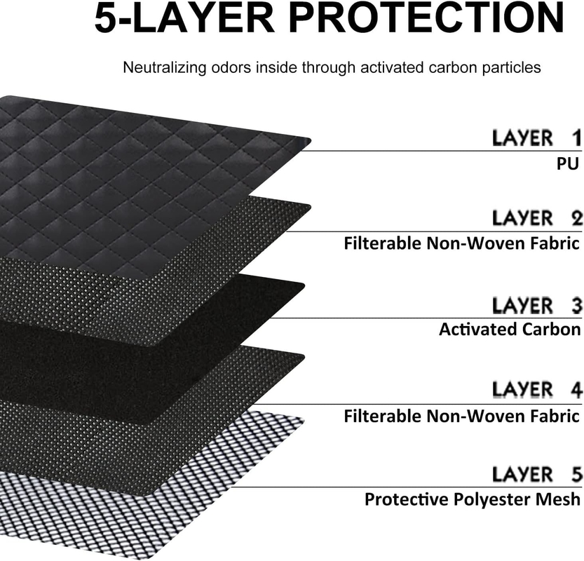 Μεγάλη χωρητικότητα Μαύρο PU Αδιάβροχο Custom Travel Smell Proof Bag για άνδρες με κλειδαριά