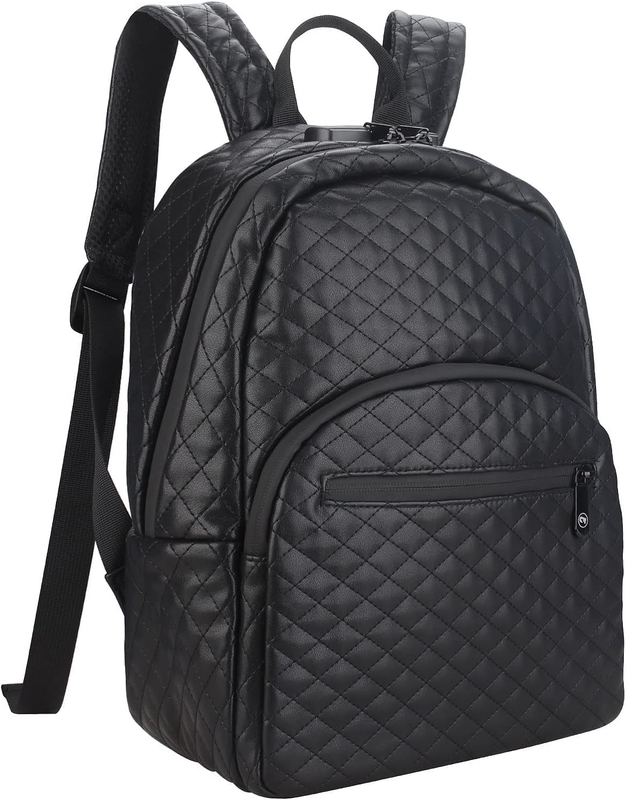 Μεγάλη χωρητικότητα Μαύρο PU Αδιάβροχο Custom Travel Smell Proof Bag για άνδρες με κλειδαριά