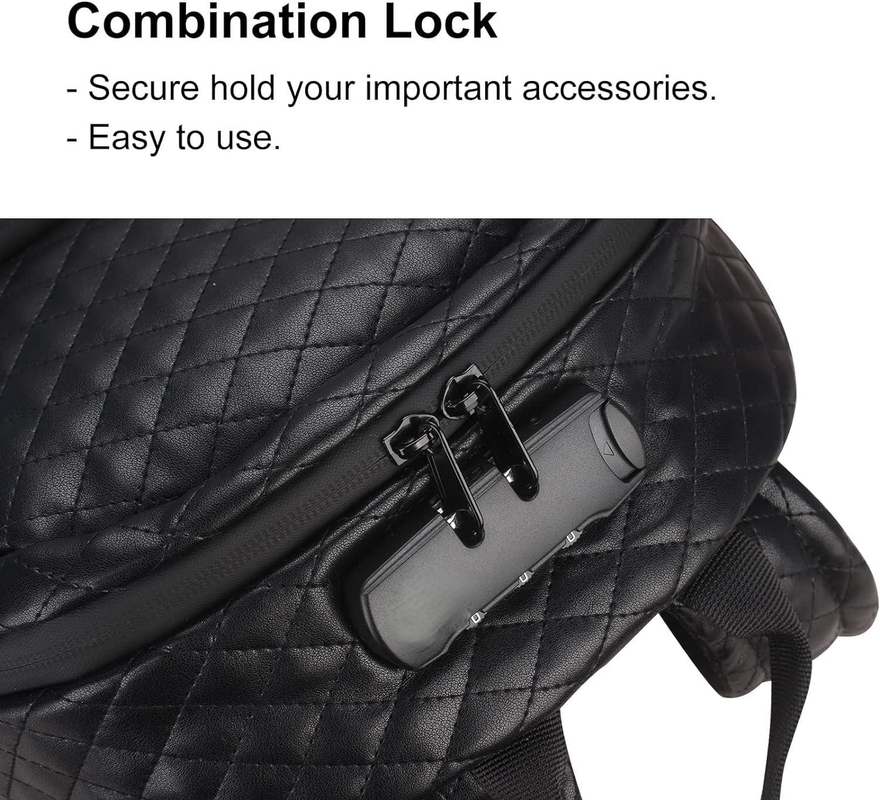 Μεγάλη χωρητικότητα Μαύρο PU Αδιάβροχο Custom Travel Smell Proof Bag για άνδρες με κλειδαριά