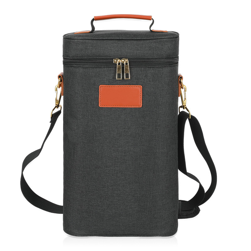 Αδιάβροχο μονωμένο 2 μπουκάλια δώρο Tote Carrier Custom ταξιδιωτική σακούλα κρασιού με ιμάντα ώμου